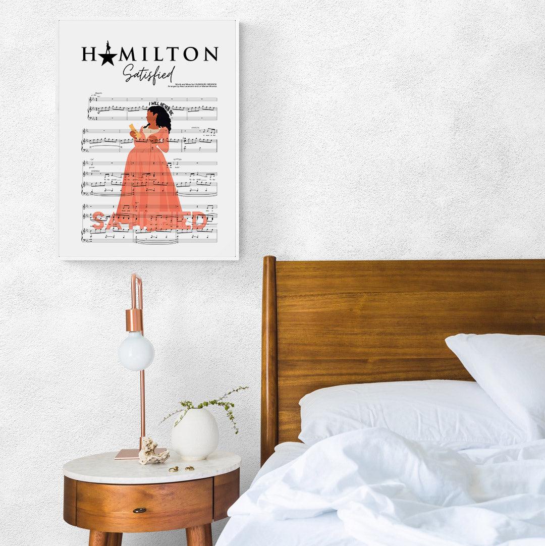 Perfect for any Hamilton fan! Hang this beautiful poster on your bedroom wall and feel the Hamilton fever! This is an OFFICIAL HAMILTON THE MUSICAL poster printed on high quality paper. It's the perfect addition to your bedroom or music room and makes a great gift for any Hamilton fan. So don't wait any longer, order your Hamilton - SATISFIED Poster today!