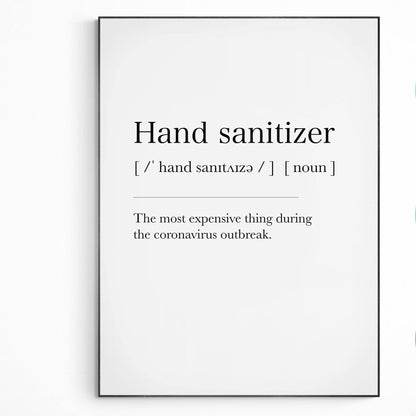 Hand Sanitiser Definition Print | Dictionary Art Poster | Wall Home Decor Print | Funny Gifts Quote | Greeting Card | Variety Sizes - 98types