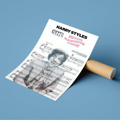Introducing the newest addition to the 98Types Music the Harry Styles – She Print! This beautiful print was designed by London-based artist India Aspinall and is a must-have for any Harry Styles fan. The print features the lyrics to the song She, handwritten by Harry himself. Hang this print in your home and you’ll be able to enjoy Harry’s music every day.