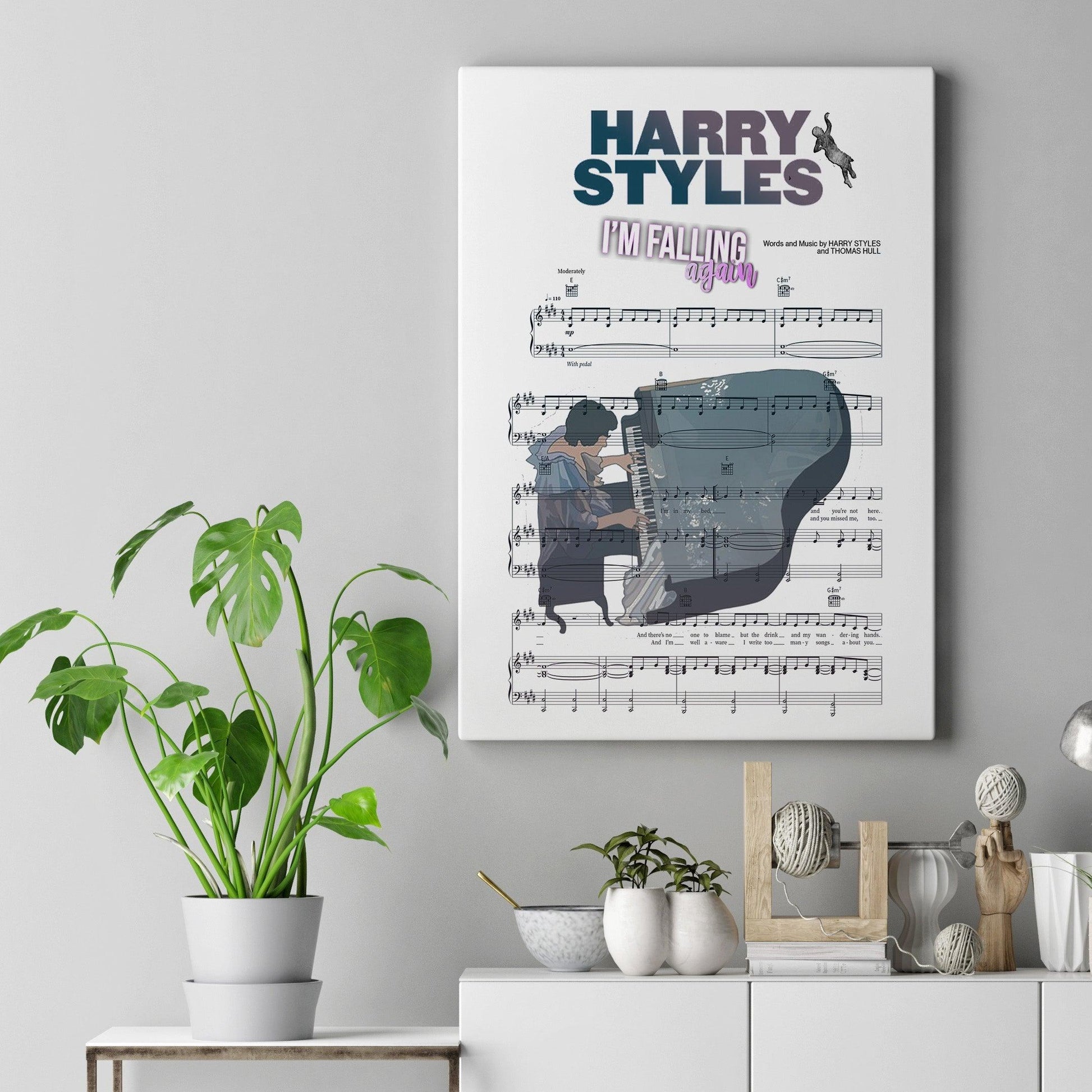 We all need a little bit of Harry Styles in our lives, and this song lyric print is the perfect way to bring him in. This lyrical print is inspired by Harry Styles' song "Falling" and is the perfect addition to any music lover's home. The falling lyrics are printed in beautiful gold foil, making it the perfect addition to any room.