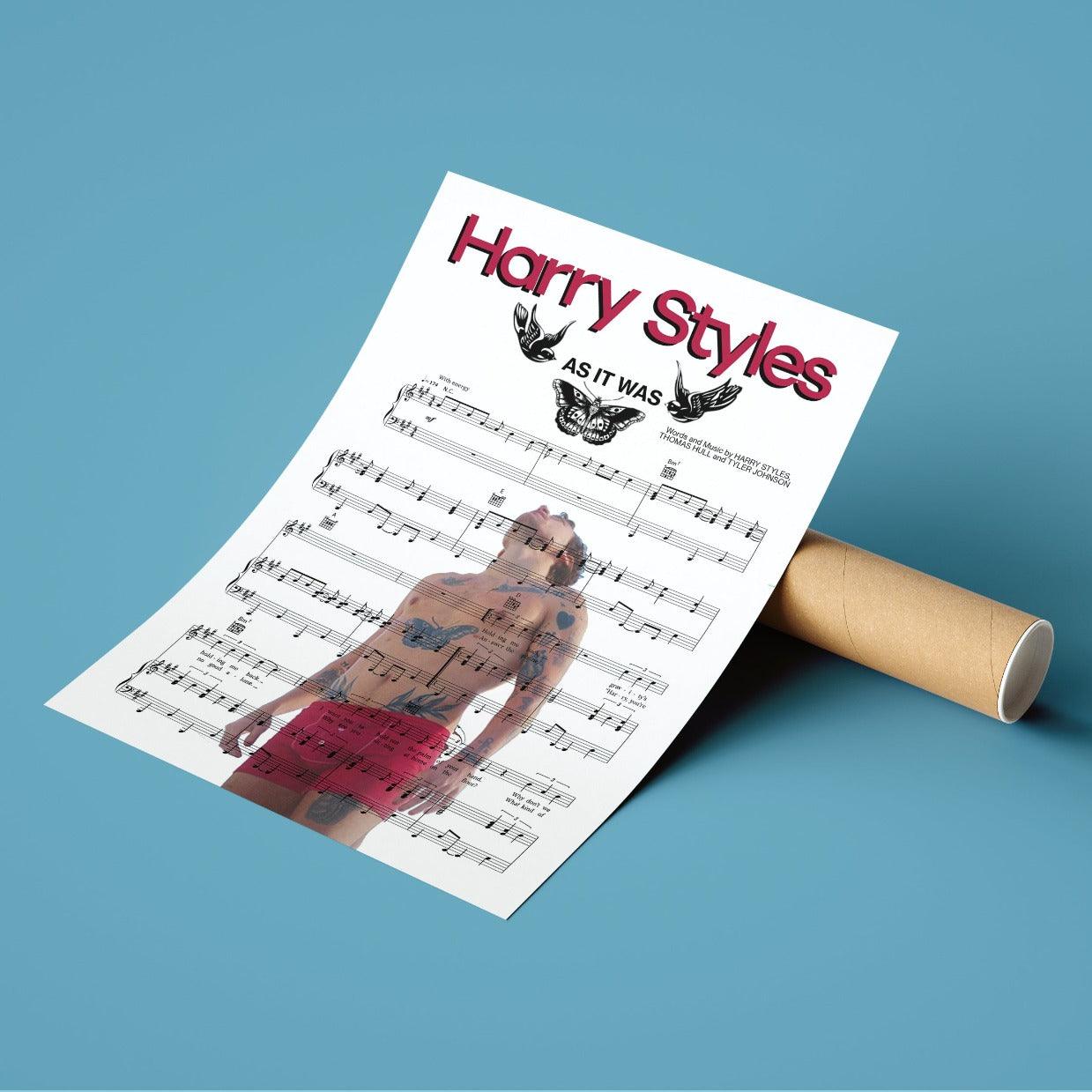 Harry Styles - As It Was Song Print | Song Music Sheet Notes Print Everyone has a favorite song especially Harry Styles - As It Was Print, and now you can show the score as printed staff. The personal favorite song sheet print shows the song chosen as the score.