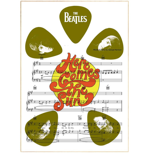 The Beatles - Here Comes The Sun Song Print | Song Music Sheet Notes Print Everyone has a favorite song especially The Beatles Print, and now you can show the score as printed staff. The personal favorite song sheet print shows the song chosen as the score. 