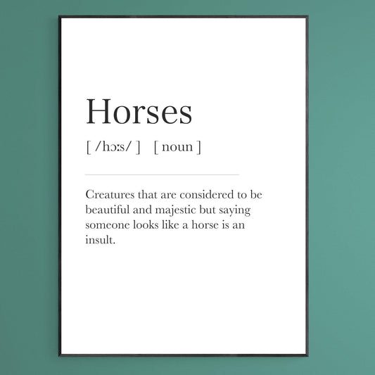 Horses Definition Print - 98types