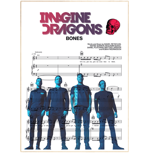 Get into the music spirit with this Imagine Dragons poster. Bright and colorful, this poster is perfect for any music lover. Printed on high quality paper, it makes a great addition to any wall. With its simple and modern design, this poster is a great way to show your love for music.