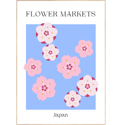 Japan 2 Flowers Market Print - 98types