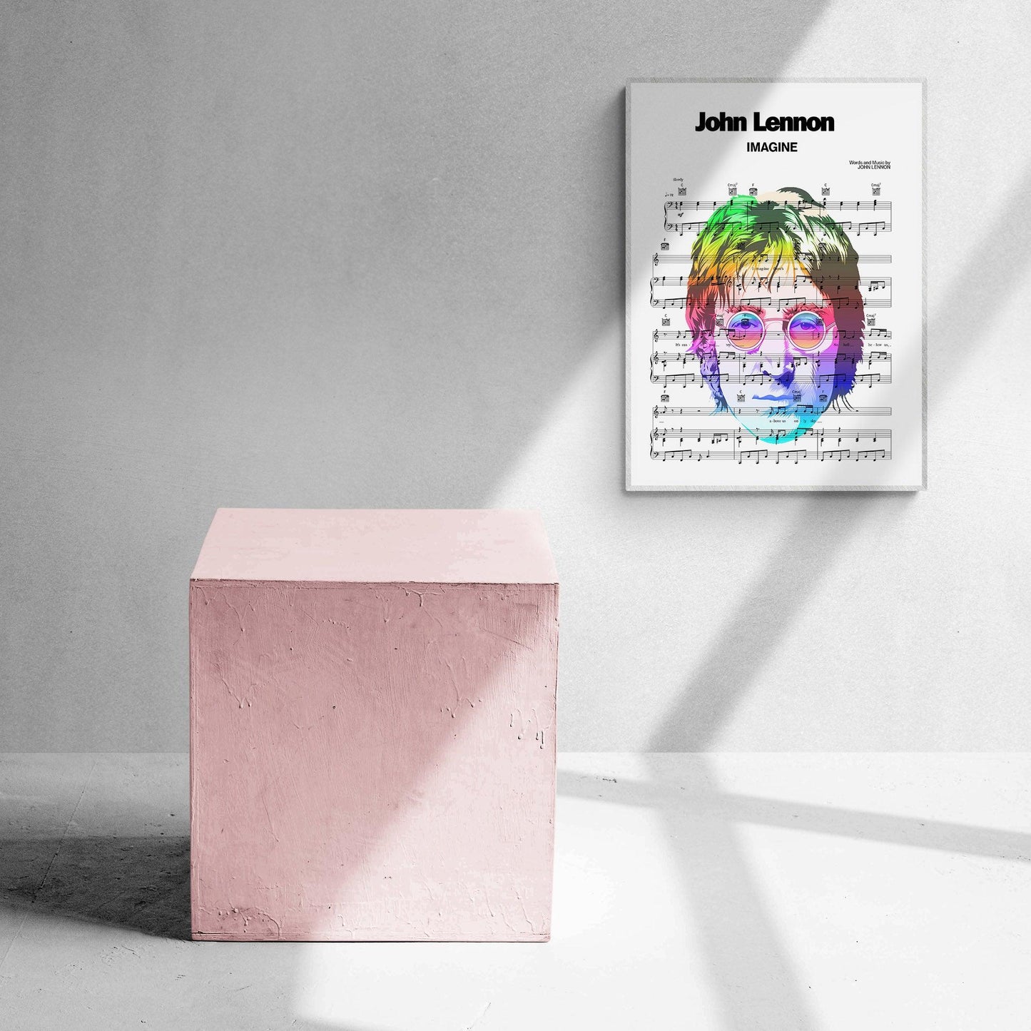 Imagine - John LennonTheme Song Print | Sheet Music Wall Art | Song Music Sheet Notes Print Everyone has a favorite song and now you can show the score as printed staff. The personal favorite song sheet print shows the song chosen as the score. 