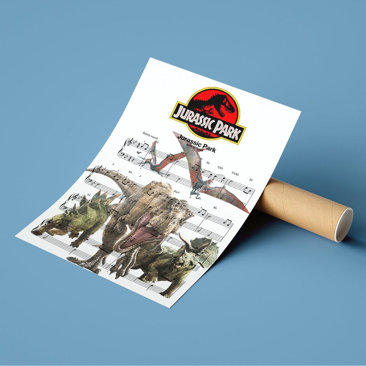 Limited edition print of the theme from Jurassic Park composed by John Williams. Available in A5, A4 or A3