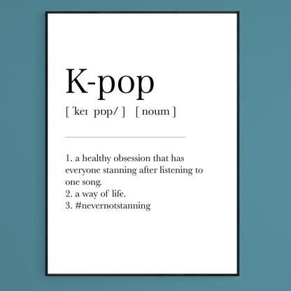 K Pop Definition Print - 98types
