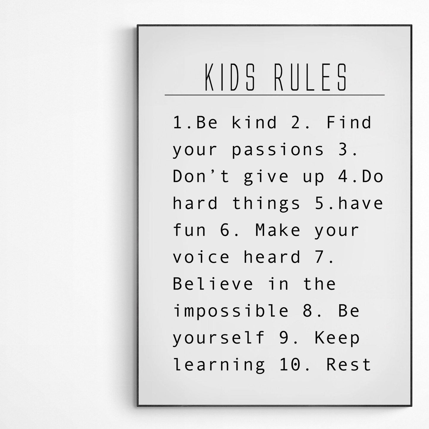 KIDS RULES Print | Original Poster Art | Fun Print Quote | Motivational Poster Wall Art Decor | Greeting Card Gifts | Variety Sizes