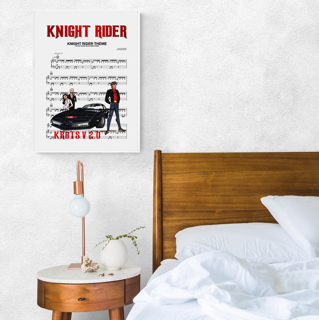 Introducing the newest addition to our range of hand-crafted music posters - the KNIGHT RIDER THEME Main Theme Poster.Commissioned by 98Types Music, this poster features the iconic main theme music from the hit TV show Knight Rider.Printed on high quality paper, this poster is the perfect addition to any fan's collection.If you're a fan of the show Knight Rider, or just love great music, then you need to get your hands on this poster.Printed on high quality paper, this poster is perfect
