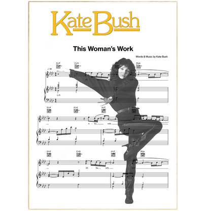 Give the gift of music with this unique and personalized song lyric print. This poster features the song This Woman's Work by Kate Bush. The lyrics are personalized with your name and the date of the wedding. The perfect gift for a music lover, this beautiful print is a unique and sentimental way to remember your wedding day. Ships sturdy & flat. 70s 80s.