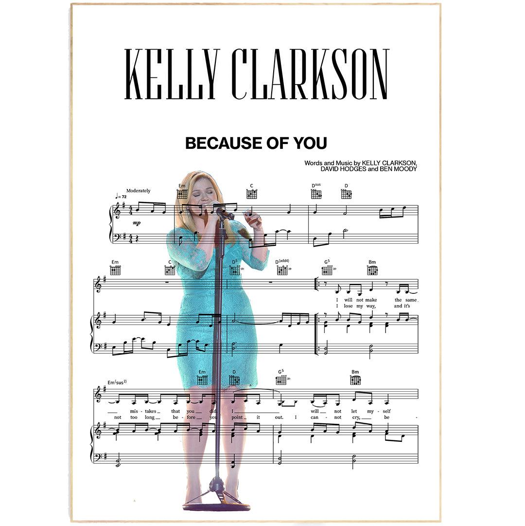 Because Of You by Kelly Clarkson - Songfactshttps://www.songfacts.com › facts › because-of-you Songfacts®: · Clarkson wrote this about her parents' divorce when she was 6 years old. · In the song, Clarkson sings about trying not to make the same mistakes