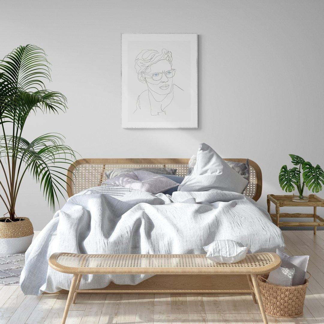 Man with glasses Line Art Print | Contemporary Minimal Wall Decor | Scandi Design Style - 98types