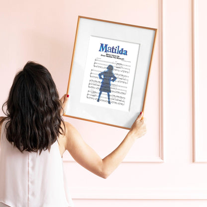 Matilda When I Grow Up Poster | Song Music Sheet Notes Print  Everyone has a favorite song and now you can show the score as printed staff. The personal favorite song sheet print shows the song chosen as the score. 