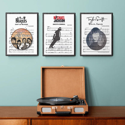 Print lyrical with these unusual and Natural High quality black and white musical scores with brightly coloured illustrations and quirky art print by artist Michael Jackson to put on the wall of the room at home. A4 Posters uk By 98types art online.