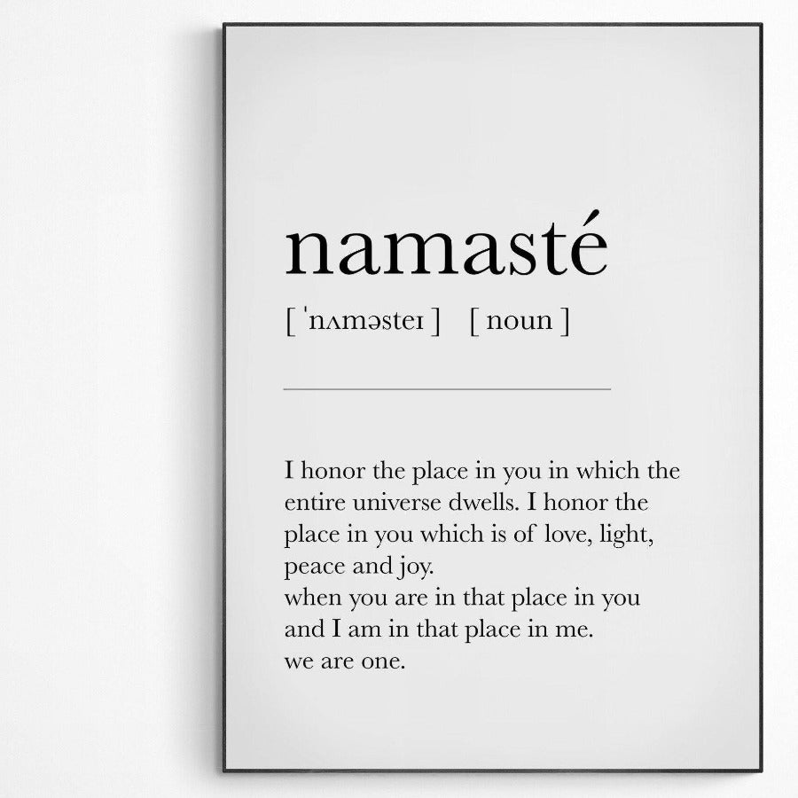 NAMASTE Definition Print | Dictionary Art Poster | Wall Home Decor Print | Funny Gifts Quote | Greeting Card | Variety Sizes - 98types