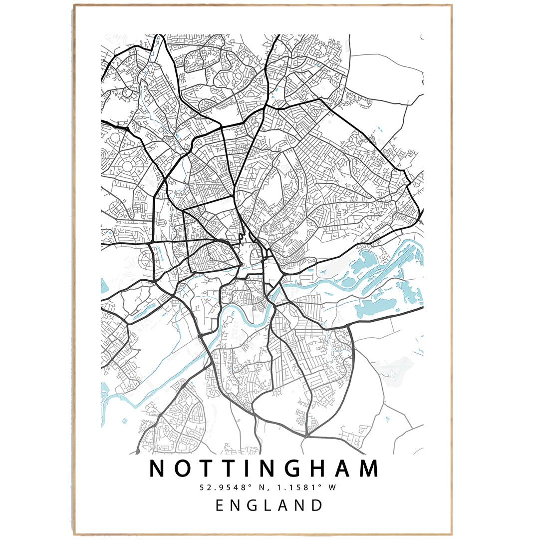 NOTTINGHAM City Map Print