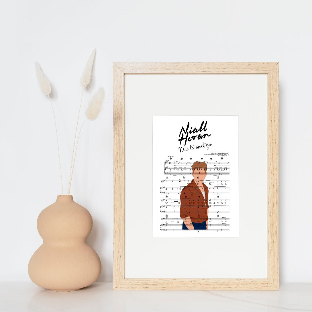 Witness the unparalleled star power of Niall Horan with this exclusive Nice To Meet Ya poster. Crafted with song lyric prints, this wall art is designed to turn your favorite song lyrics into art. Add a striking finishing touch to any room with beautiful, high-quality song posters that capture all the emotion of the music!