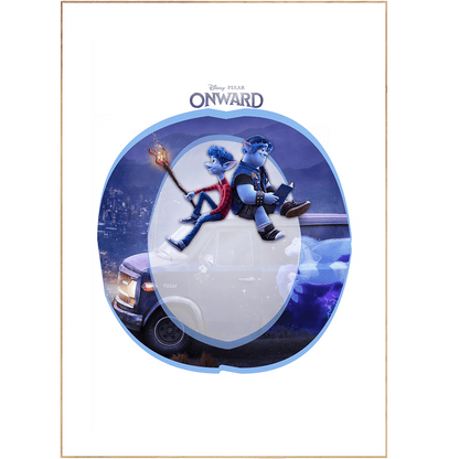 The Onward Movie Poster is a vivid and detailed movie poster featuring all the classic Disney characters. It makes an ideal piece of wall art, perfect for displaying in any room. Printed on fine art paper, this wall print captures the power of Disney magic in a special section of iconic characters. Get ready to let your imagination take you away!