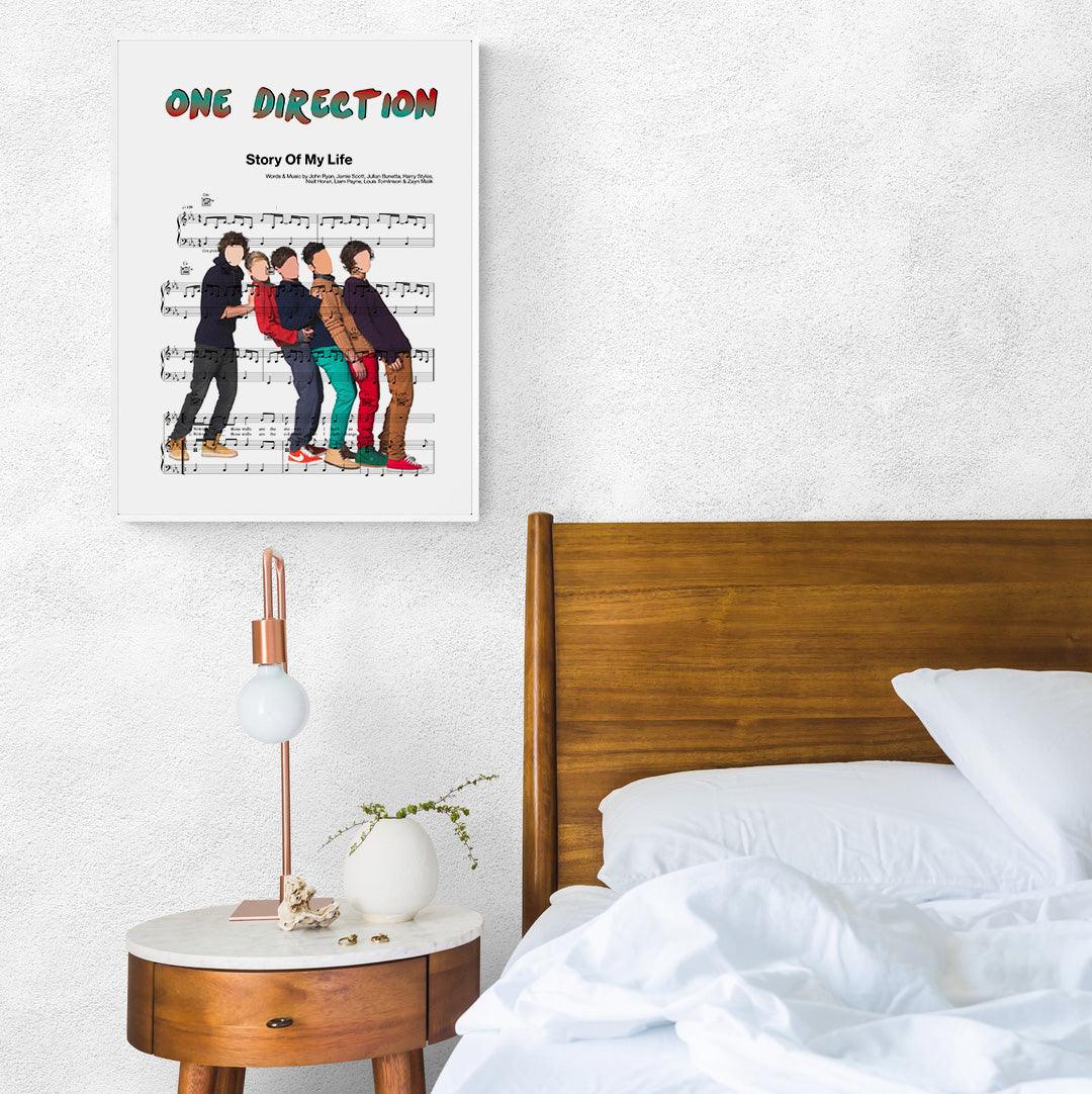 98Types Music fan? How about this amazing One Direction - Story Of My Life Poster. This poster is a high quality print of the song lyrics from the One Direction album "Story Of My Life". It is sure to be a hit with any fan of the band. Hang it in your bedroom, dorm room, or anywhere you want to show your love for One Direction.