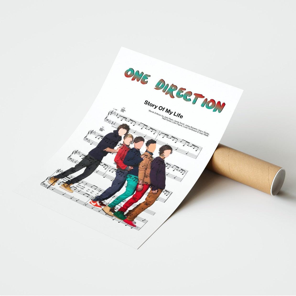 Looking for a way to show your dedication to your favorite band? Check out our One Direction - Story of My Life Poster. This high quality print is a great way to show your love for the band. The lyrics are inspired by the music and make for an attractive and unique piece of art. Hang it in your bedroom, dorm room or anywhere you want to show your musical taste.