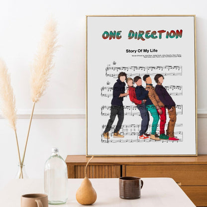 98Types Music fan? How about this amazing One Direction - Story Of My Life Poster. This poster is a high quality print of the song lyrics from the One Direction album "Story Of My Life". It is sure to be a hit with any fan of the band. Hang it in your bedroom, dorm room, or anywhere you want to show your love for One Direction.