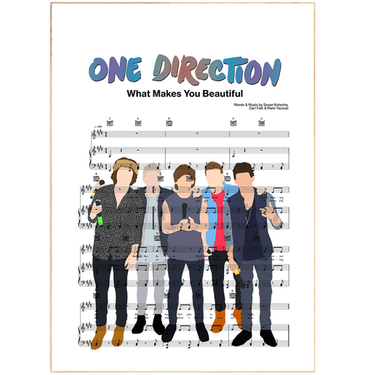 Express your love for One Direction with this "What Makes You Beautiful" poster. Printed on high-quality paper, this poster is perfect for framing and hangs nicely in any room. With a simple design and free fast delivery, this makes for an ideal gift for the ultimate One Direction fan.