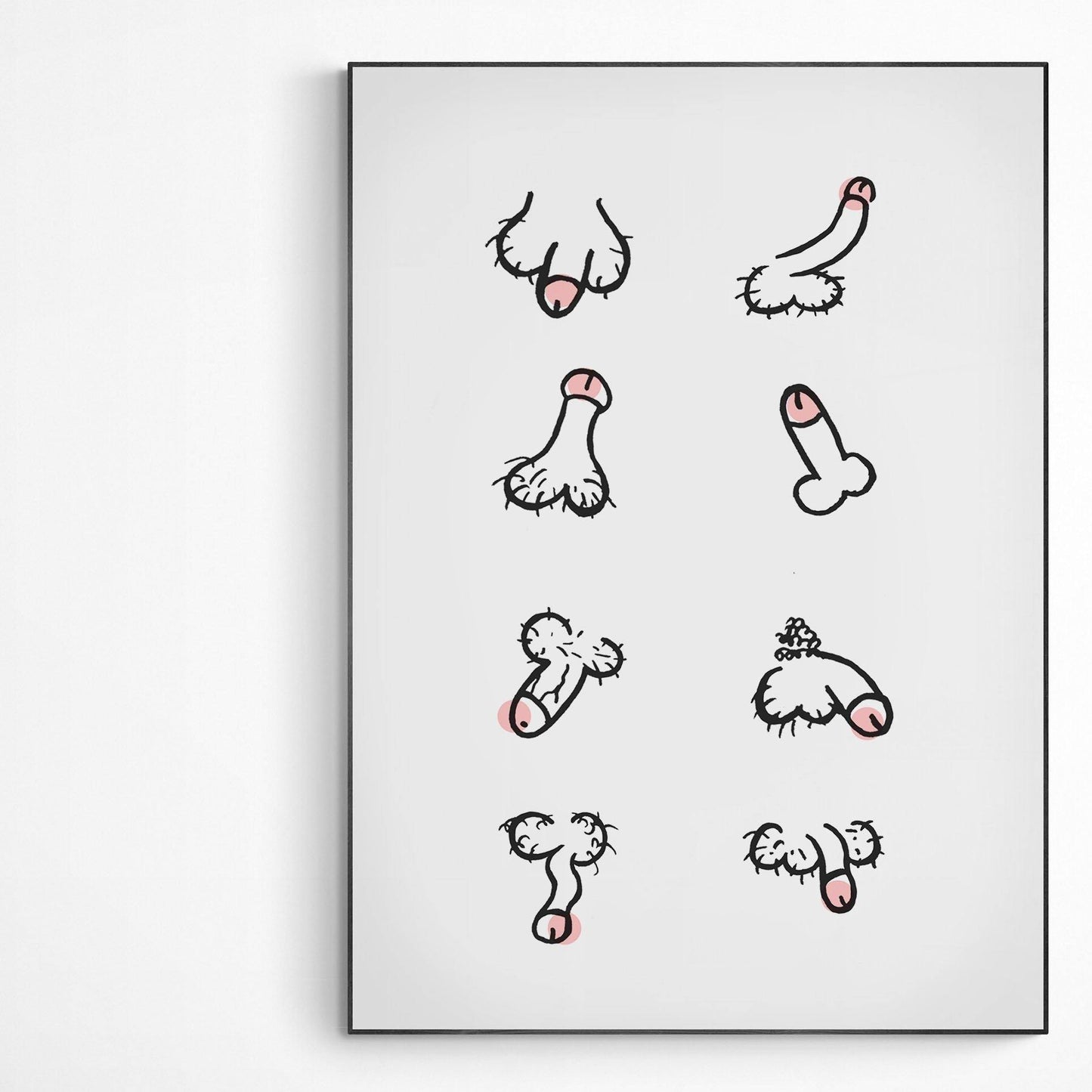 Penis Collection Poster | Original Print Art | Motivational Poster Wall Art Decor | Greeting Card Gifts | Variety Sizes