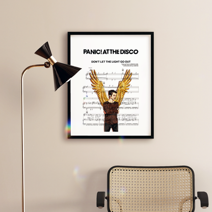 This Panic at the Disco - DON’T LET THE LIGHT GO OUT Poster has everything you need for your wall art music. Featuring high quality song lyrics and music wall art prints, it's the perfect piece for any First Dance Anniversary. Get creative and make it your own with custom song music and the best music album covers. Make sure you don't let the light go out and shop prints4u now.