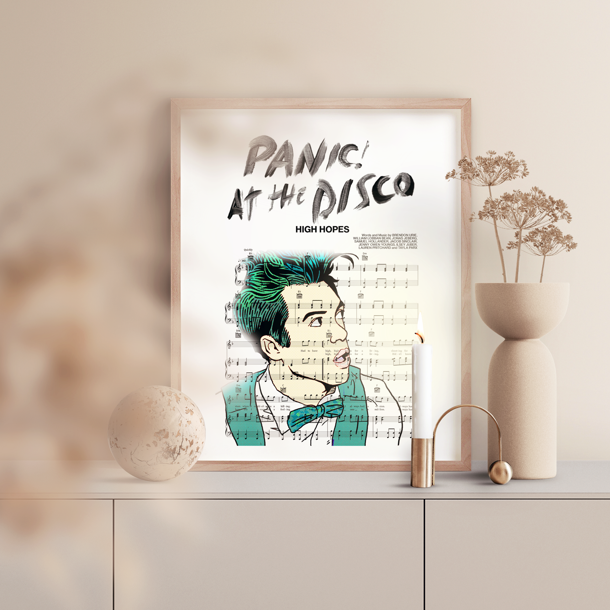Celebrate your first dance anniversary with this striking High Hopes Poster. Showcasing luxurious lyrics inspired art prints, this poster combines modern wall art with custom song music to create a unique and timeless piece. Perfectly showcase your favourite album covers, this print is of the highest quality and a great way to add a personal touch to your home.