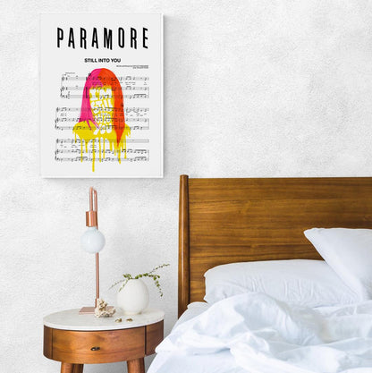 Bring a little bit of your favorite band to your walls. These vibrant prints of the Paramore song STILL INTO YOU make a great addition to any music lover's home. Printed on high quality paper, they're perfect for framing and adding an extra touch of personality to your walls. Whether you're a hardcore fan of the band or just appreciate a good pop song, these prints are sure to delight.