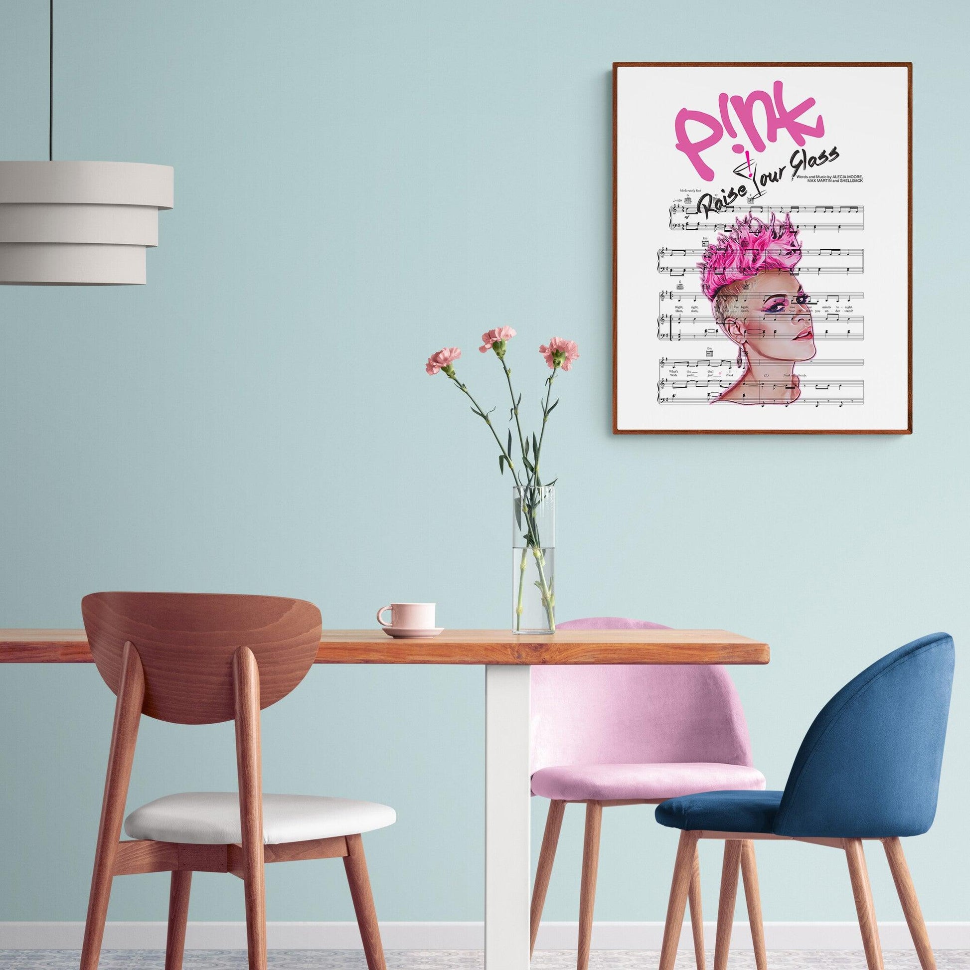 Skip the jams and raise your glass—let Pink's inspiring words bring a fun and humorous vibe to your walls!