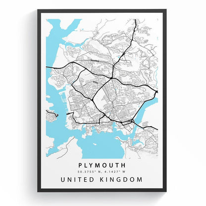 Plymouth Street City Map Print