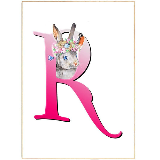 Rabbit Letter R Print