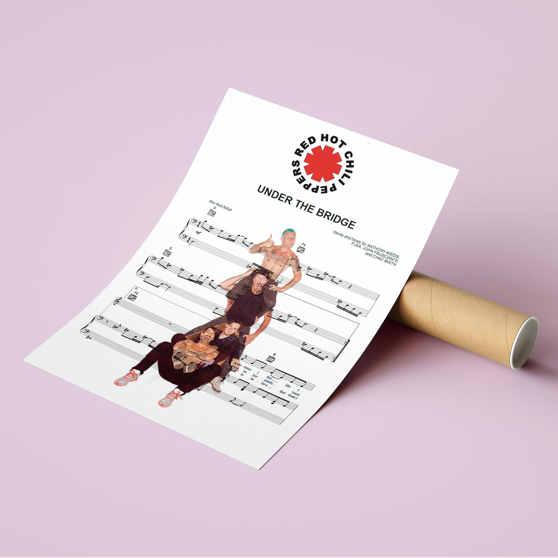 Red Hot Chili Peppers - Under The Bridge Print | Song Music Sheet Notes Print Everyone has a favorite song especially Red Hot Chili Peppers Poster, and now you can show the score as printed staff. The personal favorite song sheet print shows the song chosen as the score. 