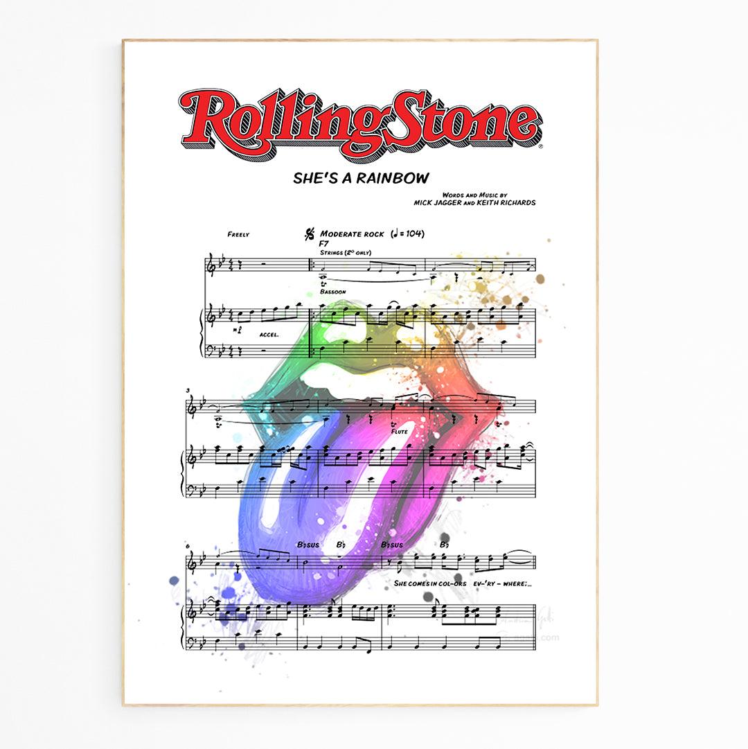 The Rolling Stones • She's A Rainbow Song Lyric Print