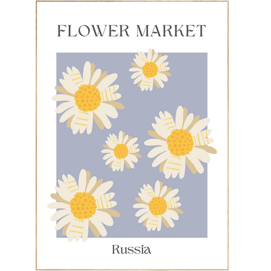 Bring your walls to life with the Rusia Flowers Market Print. Featuring vibrant colors and beautiful flower designs, this wall art print brings you 98 types of prints, from shapes and figures to abstract flowers and floral drawings. With a unique combination of trendiness and classic style, this print is perfect for jazzing up a Scandinavian or Nordic inspired home, gallery wall, or shop. Buy your own today!