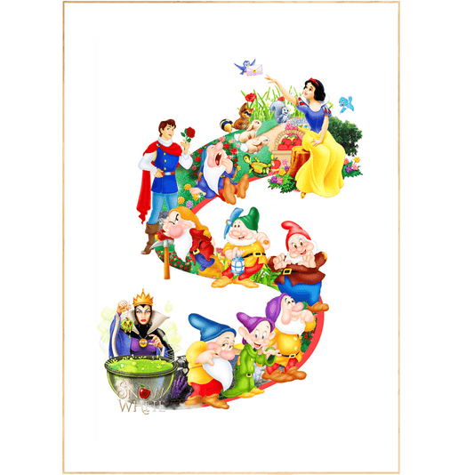 Snow White Movie Poster features all your favorite Disney characters in one place, making it perfect for brightening up any wall or room. This iconic poster showcases prints from Disney animated movies and is a must-have for any Disney World fan looking to add a touch of magical nostalgia to their walls. Perfect for a room wall movie fan! 98types of art