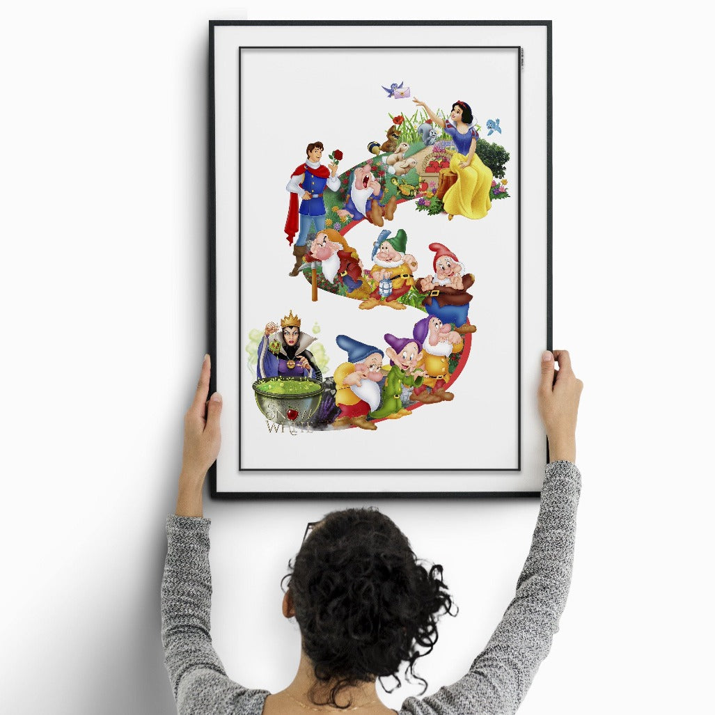 This Snow White poster from the Disney World posters section features iconic characters from the classic Disney movie, making it the perfect wall art choice to bring a bit of magic to your room. Its high quality prints and vibrant colors will make it a fine art print to last. 98types of art