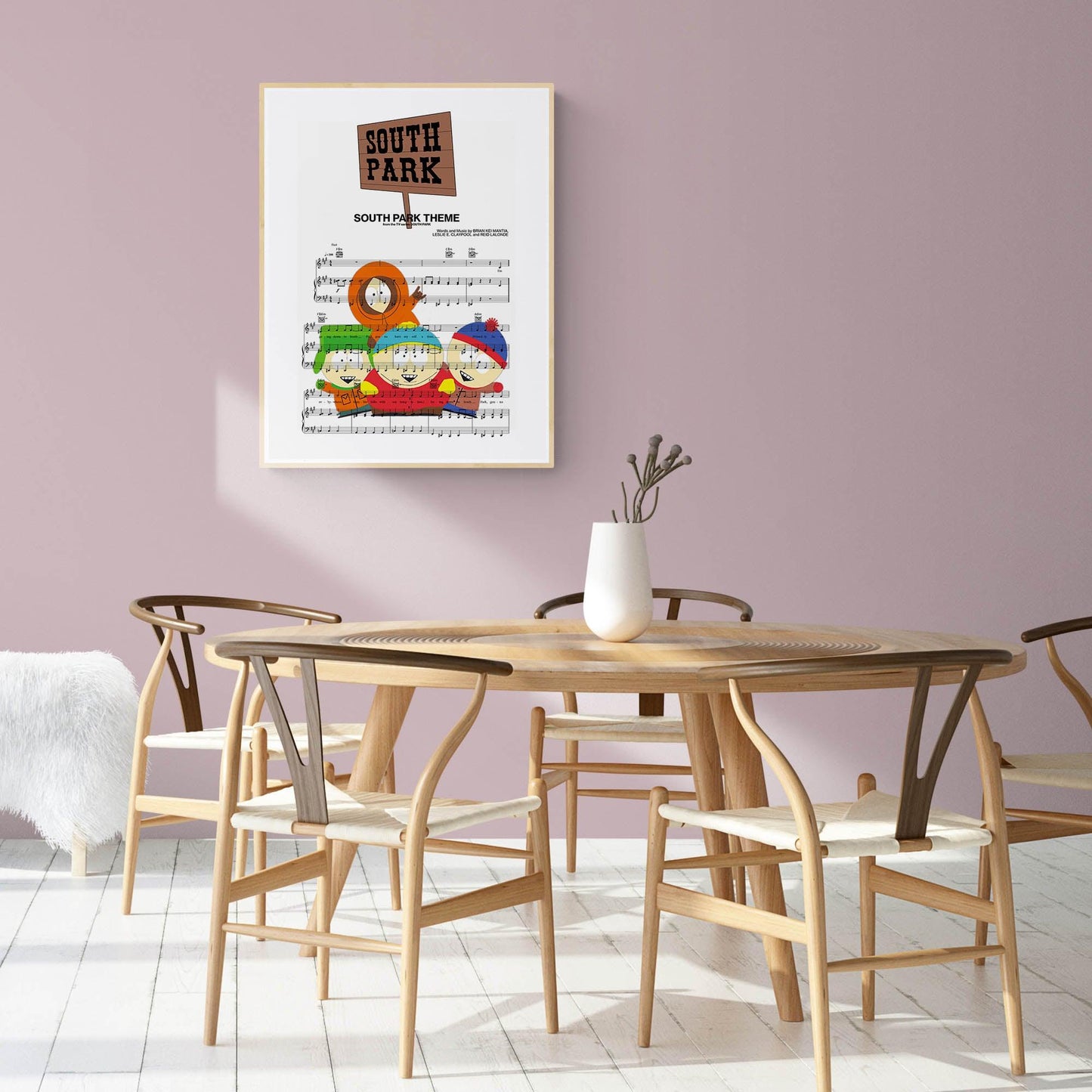 Add a bit of music to your walls with this SOUTH PARK Main Theme Poster. Featuring the song lyrics to the classic South Park theme, this unique wall art is perfect for any fan. It makes a great gift, too! Let the iconic words fill your space with good vibes and energy. Printed on high-quality paper, it's durable and easy to frame as desired. No matter where you hang it, this poster is sure to liven up any room. Sing along and get ready to be taken into a world of music, art, and fun!