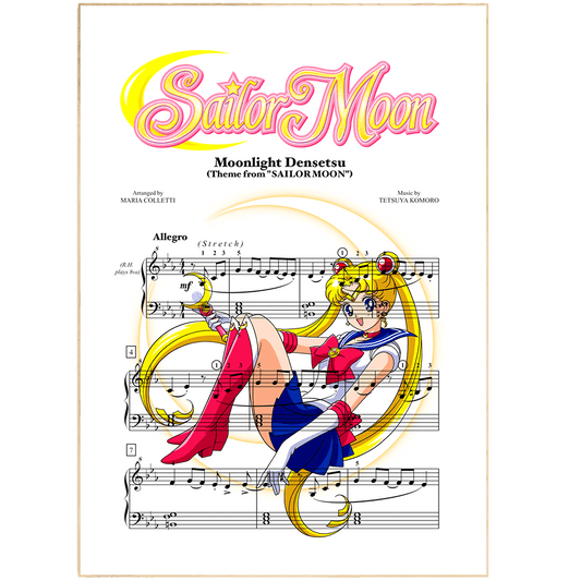 If you're a fan of Sailor Moon, this poster is a must-have! This poster features the main theme song from the popular anime series, Sailor Moon. It's perfect for any fan of the show, or anyone who loves Japanese music. It would also make a great gift for a wedding or anniversary. The lyrics are beautifully printed in calligraphy on high quality paper.
