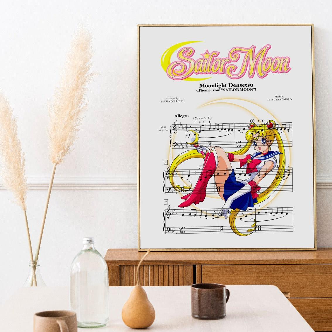 Take a journey through the power of music with this marvelous poster featuring the main theme of Sailor Moon. Represent the beauty of song lyrics in art and bask in the warmth of nostalgia as you reminiscence upon classics. Now you can make any song your own with this holiday gift idea. From framed lyric prints to wall art and anything in between, it makes a great addition to your home while capturing some of life's most cherished moments. Get creative and customize your own poster today!