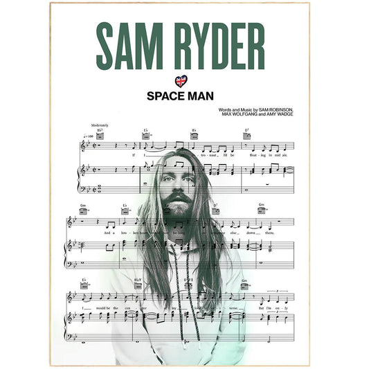 Let your walls reflect the music that fills your life with our Sam Ryder SPACE MAN Poster. Every song has a story and a special message behind it, and this poster is a perfect way to remember the lyrics. Hang up this unique piece of art on any wall in your home to bring it to life with music. Whether you are a fan of Sam Ryder or just appreciate great music, this lyric poster is sure to capture everyone’s attention