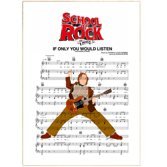Show your love of music with this School of Rock - IF ONLY YOU WOULD LISTEN Poster. A great gift for any music lover, this poster is sure to spruce up any room it's placed in. With its simple design and free delivery, this poster is a must-have for any fan of the School of Rock.