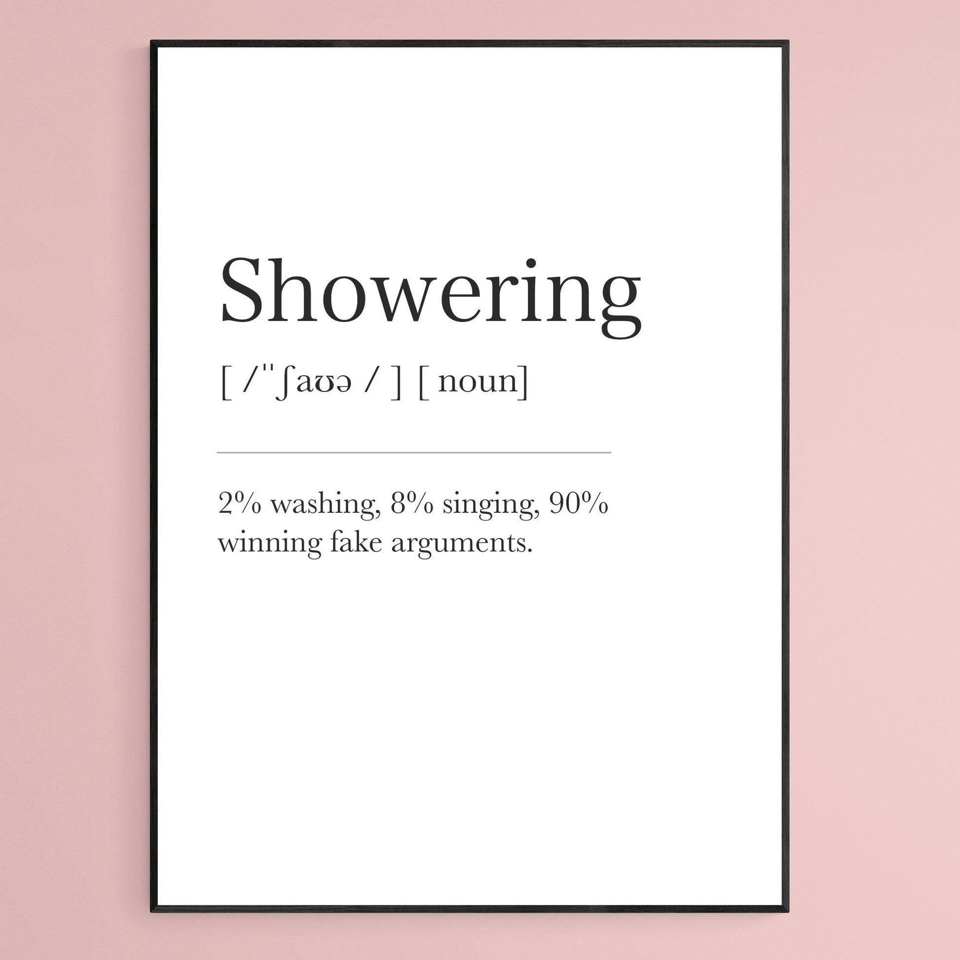 Showering Definition Print - 98types