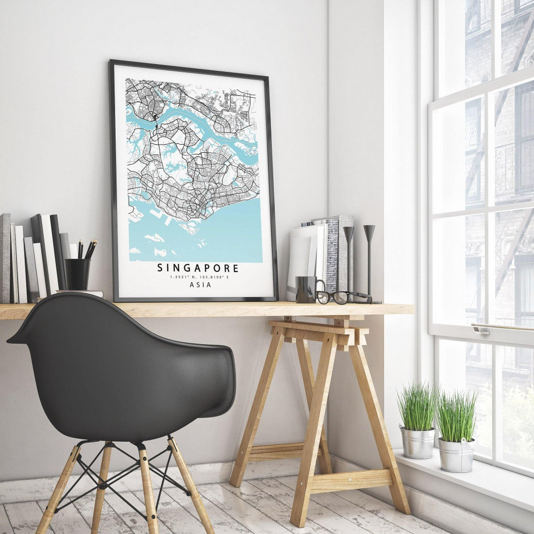 Decorate your walls with a little bit of Singapore.Showcase your wanderlust with this unique, Singapore City map print. Drawn by hand and printed on high quality paper, this print is perfect for anyone who loves exploring new places.Measuring in at 18x24 inches, this print is perfect for framing and adding a pop of color to any room.