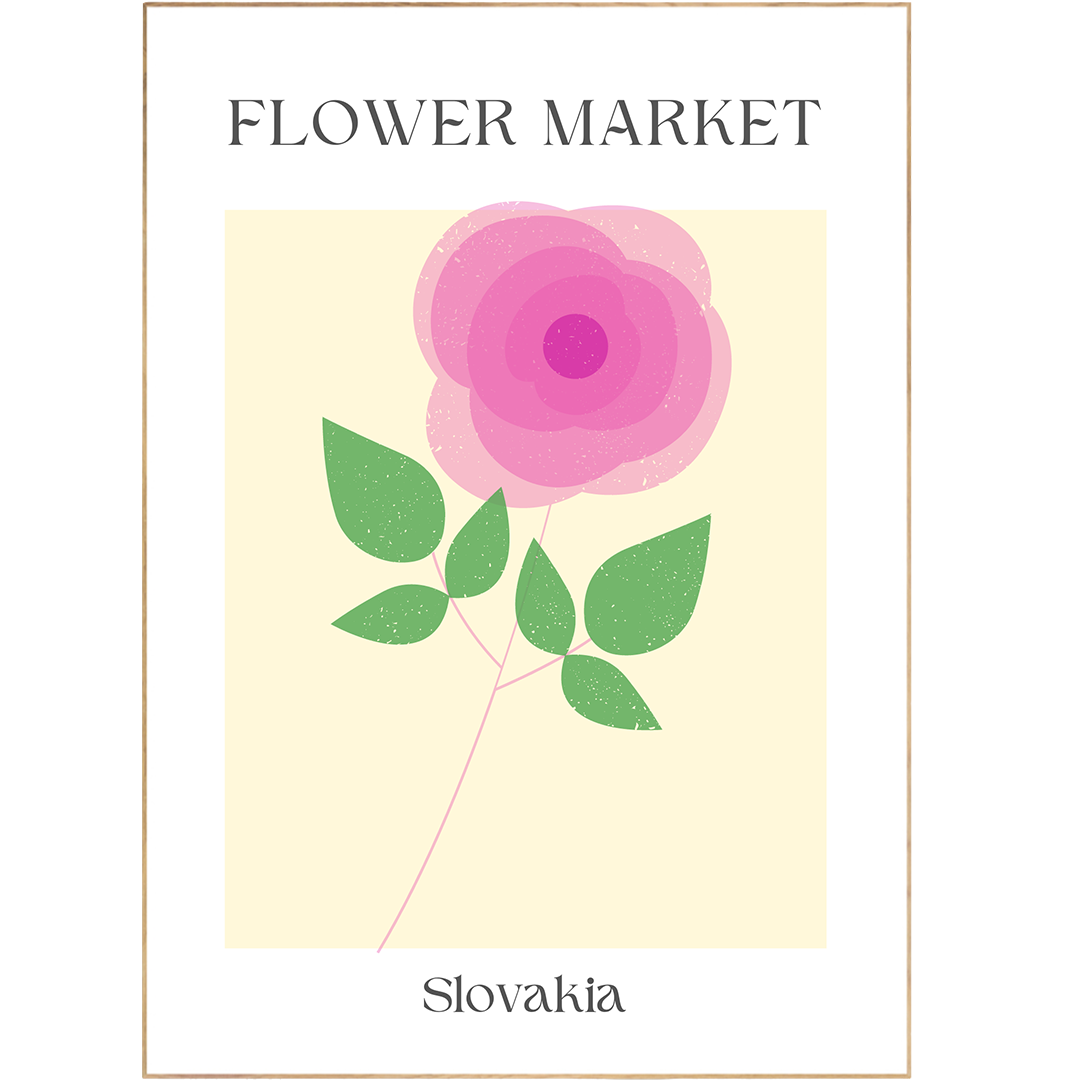Discover the beauty of nature with the Slovakia Flowers Market Print. Featuring vibrant, colorful flower illustrations inspired by the Columbia Road Flower Market and Matisse Art, this gallery-quality poster will create stunning visual impact for any wall. A great addition for your home or office, it will ensure a stunning display of nature's beauty.