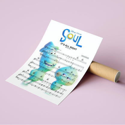 Soul • It's All Right Song Lyric Print | Song Music Sheet Notes Print  Everyone has a favorite song and now you can show the score as printed staff. The personal favorite song sheet print shows the song chosen as the score. 