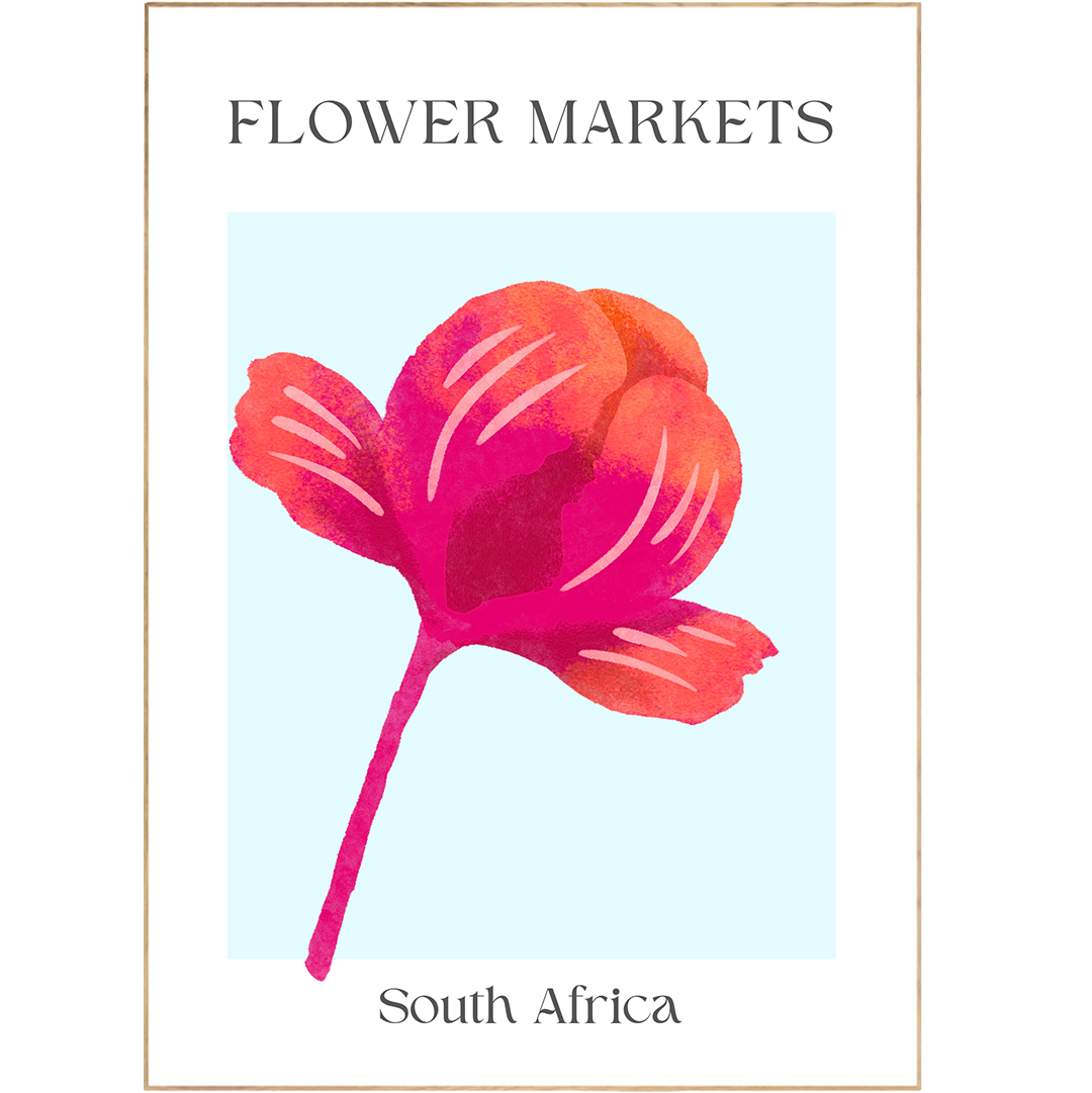 South Africa 2 Flowers Market Print - 98types