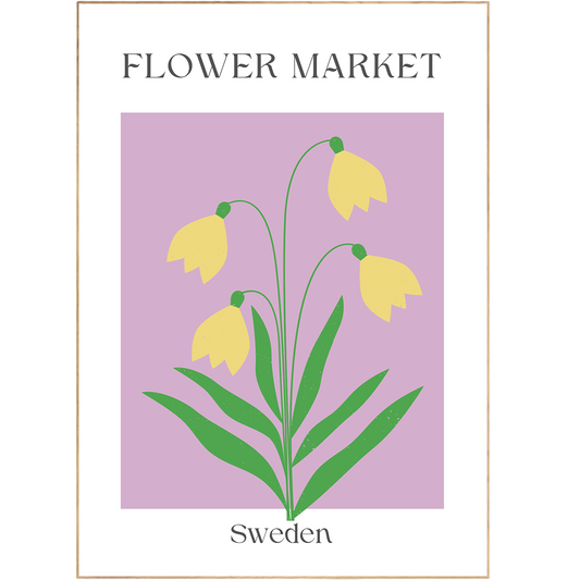 Beautify your home and wall decor with this statement piece! This Sweden Flowers Market Print features abstract shapes, Art Des Formes Courbes posters, and Wall Art Prints Matisse Art with colorful floral drawings and pastel tones inspired by the Columbia Road Flower Market. A beautiful way to combine timeless art and a rich history into one eye-catching poster.